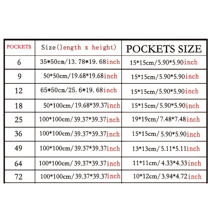 Grow Bag Size Chart