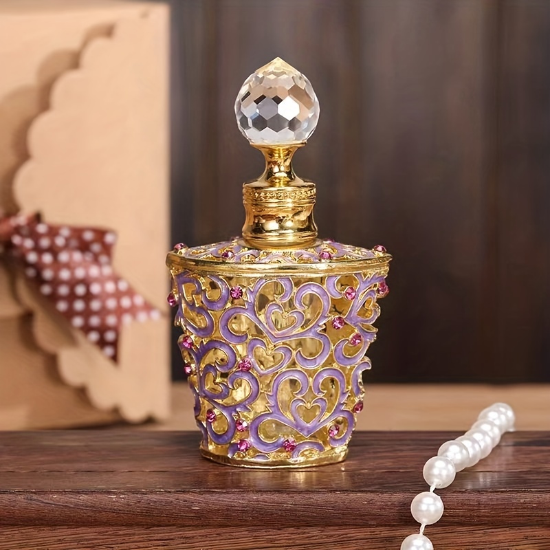 

1pc, Middle East Arabian Style Dubai Fragrance Bottle Essential Oil Bottle Cosmetic Dispenser Bottle Metal Perfume Bottle Valentine's Day Gift Party Favors