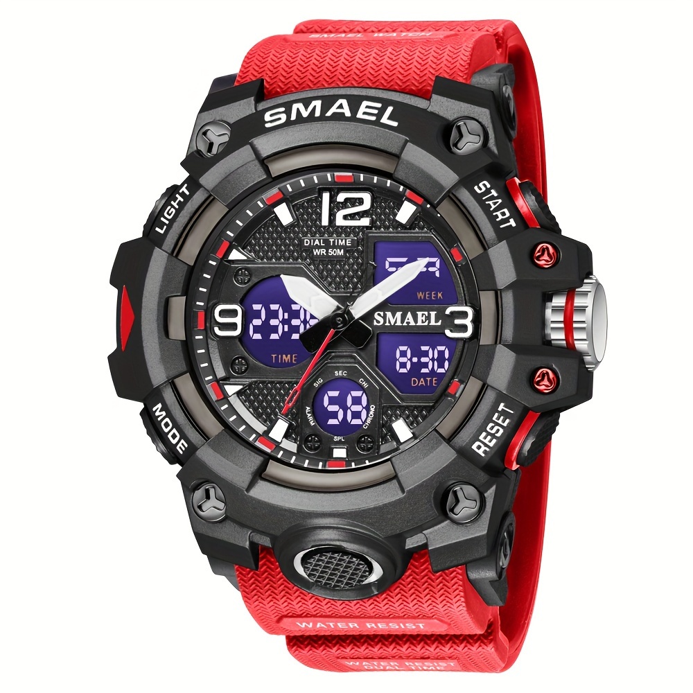 Hombre Grande Muy Impermeable Digital SPORTS Militar Táctico Muñeca Reloj  54mm