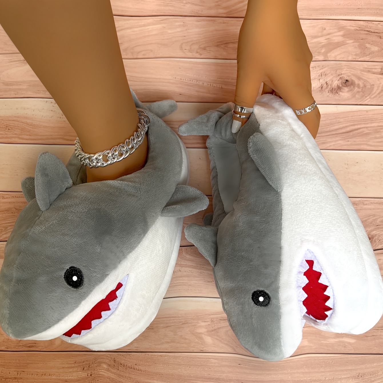 Cute Shark Plush Slippers – Big Squishies