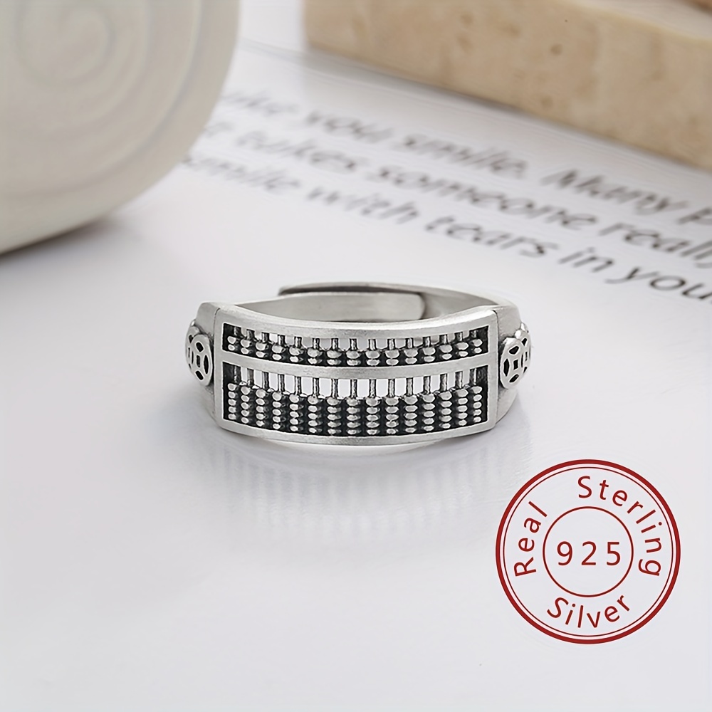 Silver hot sale abacus ring