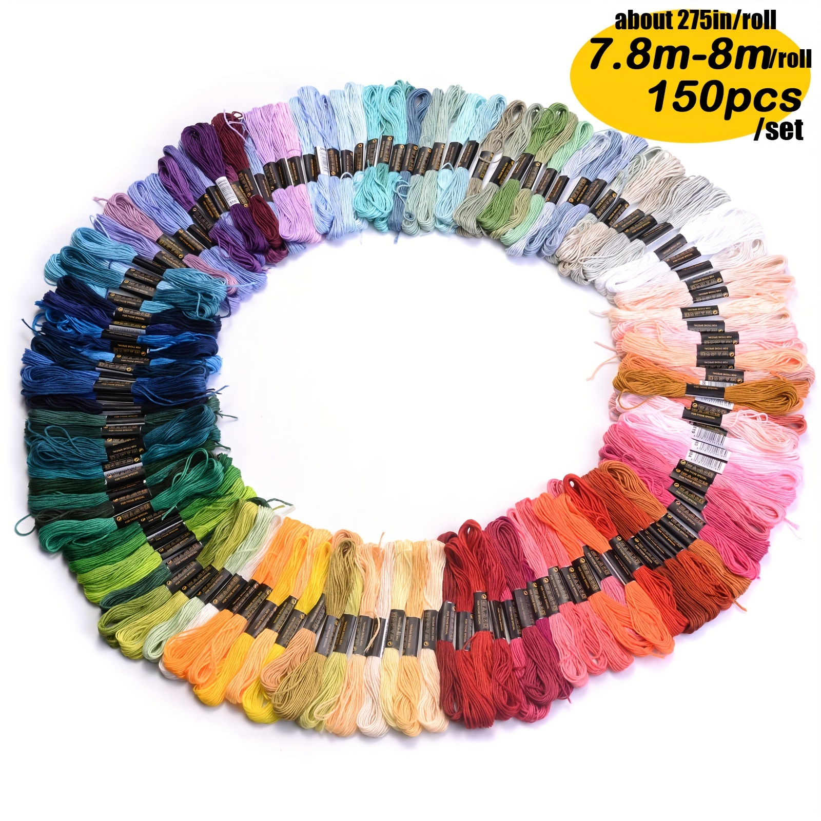  Embroidery Thread, 100 Skeins Embroidery Floss Cross Stitch  Thread Rainbow Color Friendship Bracelet String for Bracelet Making, Sewing  Crafts, Embroidery Supplies : Arts, Crafts & Sewing