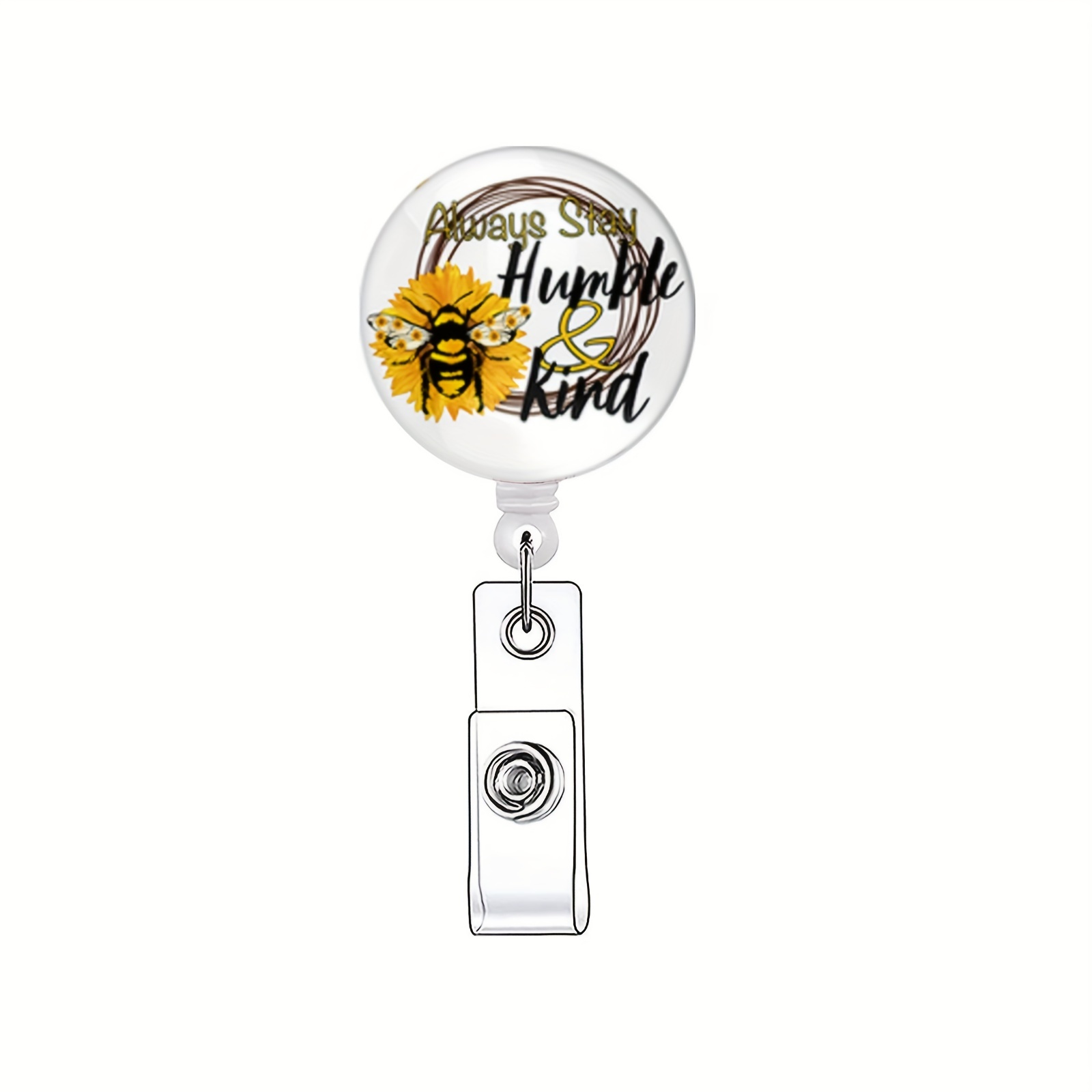  2 Pack Bee Butterfly Retractable ID Badge Holder