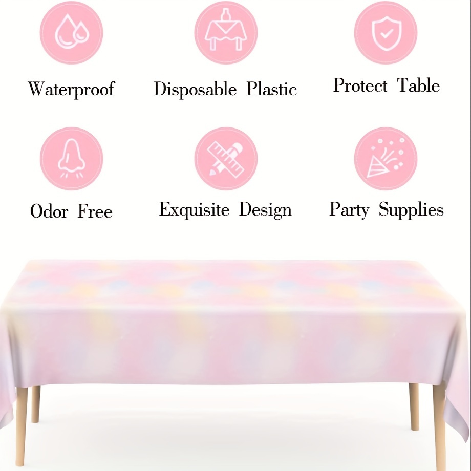 1Pcs Pastel Rainbow Tablecloths for Rainbow Birthday Party