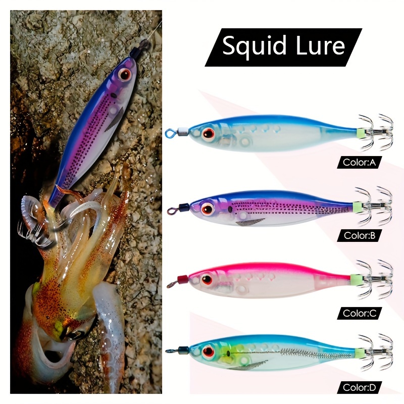 Luminous Hard Bait Squid Jig Sea Fishing Lure Lifelike Saltwater