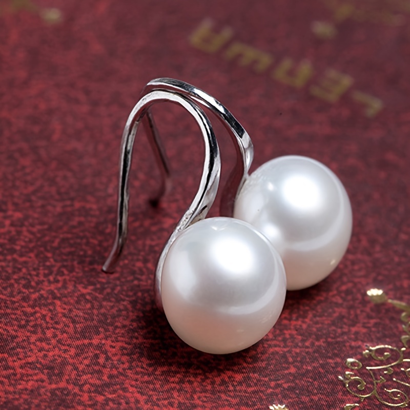 Faux Pearl Decor Stud Earrings, Minimalist Style