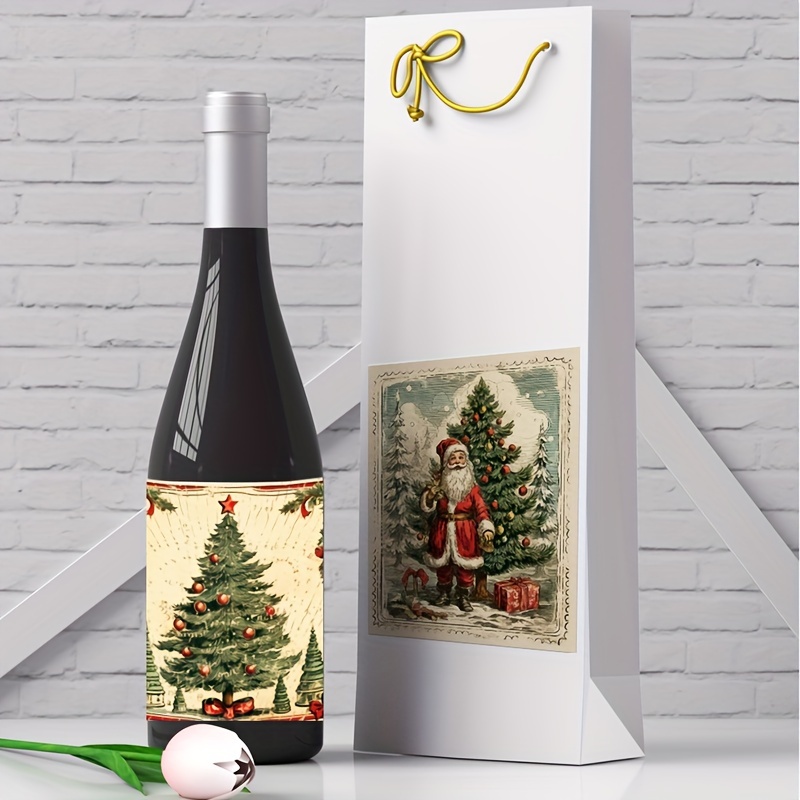 Christmas Themed Bottle Label Stickers Christmas Decorative - Temu