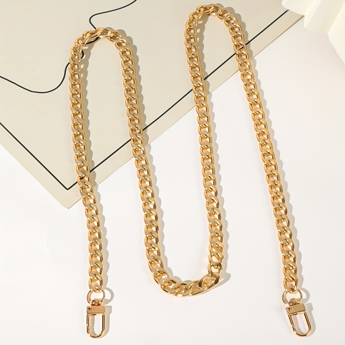 Simple Women's Bag Accessories Chain With Metal Buckles Iron Bag Chains  Purse Chains Shoulder Cross Body Chains Straps Replacement Flat Chains -  Temu Japan