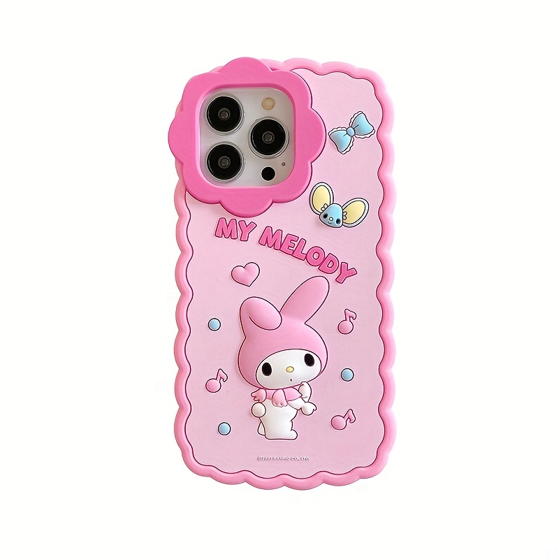 New Lovely 3D Cartoon Hello kitty My Melody Bow Pink Capa Soft