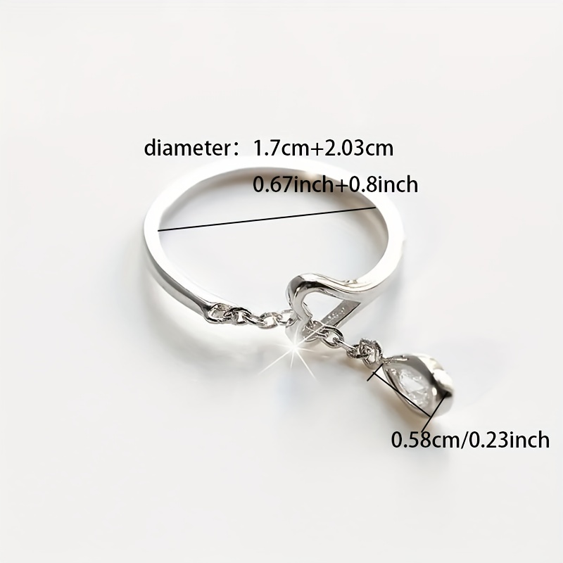 Easy Exquisite Heart Pendant Ring Women'S Engagement Wedding Anniversary Gift Fashion Cute Ring