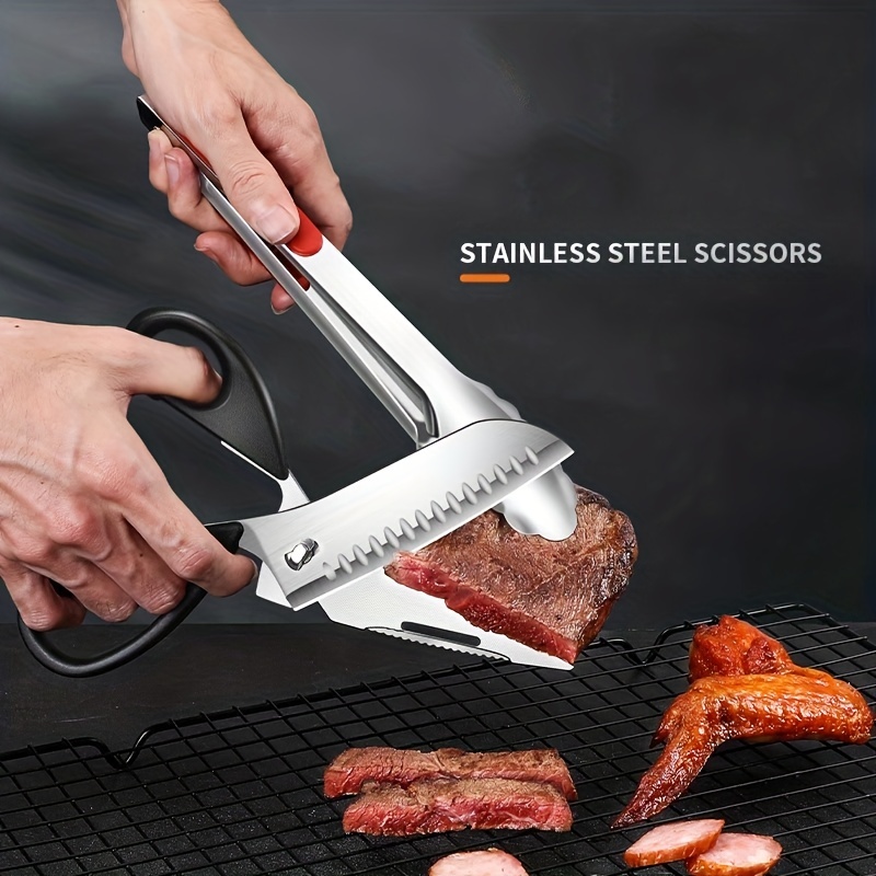 Bbq Scissors Sharp Kitchen Scissors Stainless Steel - Temu