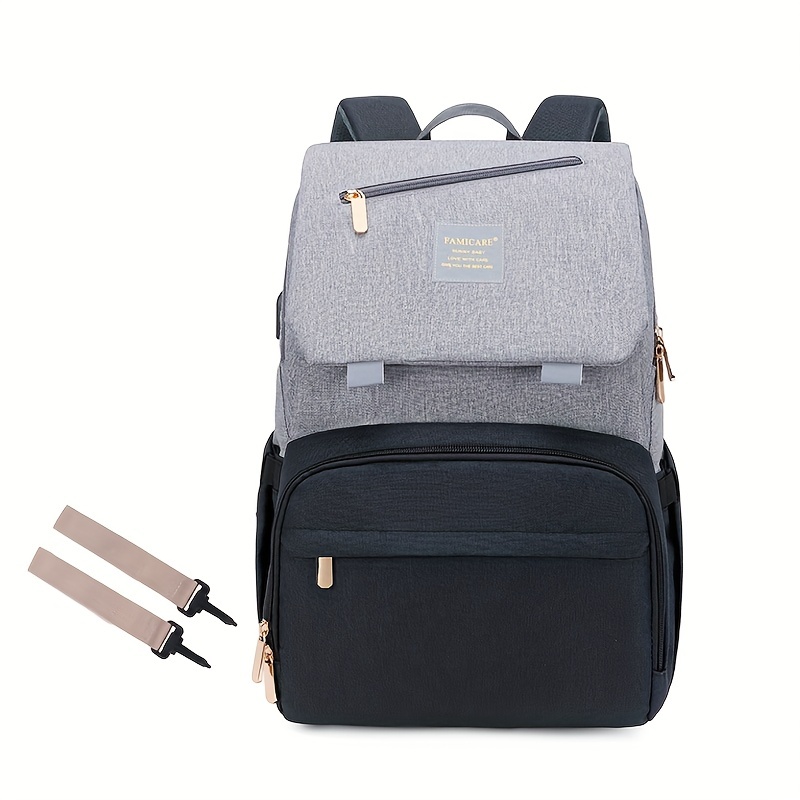 Large Capacity Diaper Backpack Classic British Style Mom Travel Bag