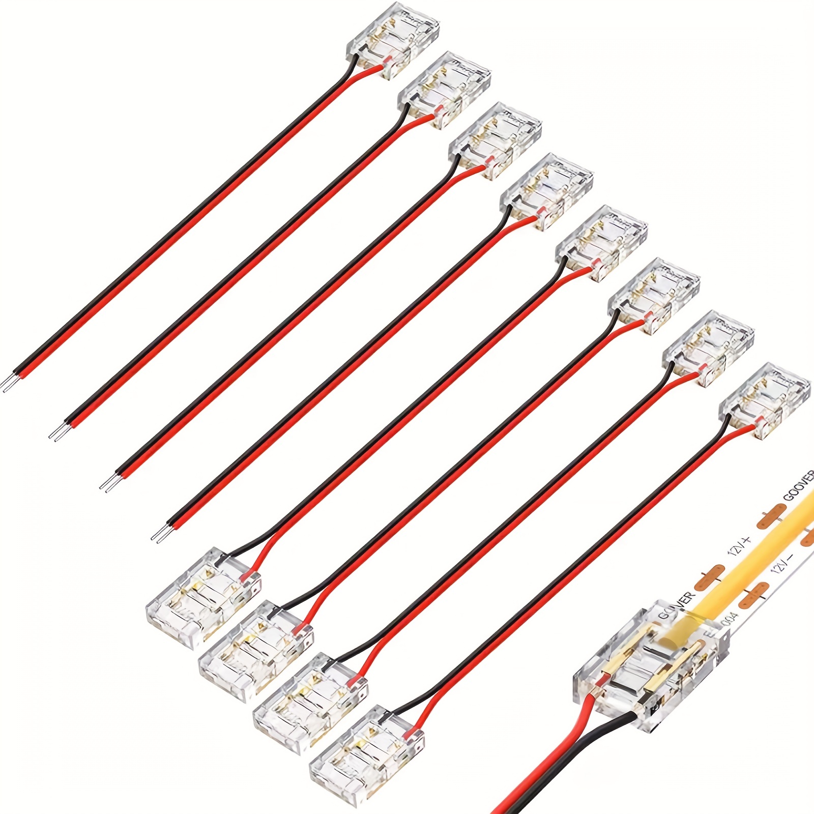 Cob Led Strip Wire Wire Connectors 5 8 Connection Solderless - Temu