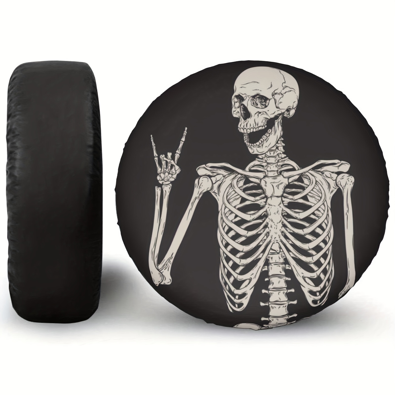 Dujiea Rock And Roll Skull Skeleton Spare Tire Cover, Universal Wheel Tire  Cover Dust-proof Tire Protectors For Trailer Rv Van Suv Truck Camper Temu