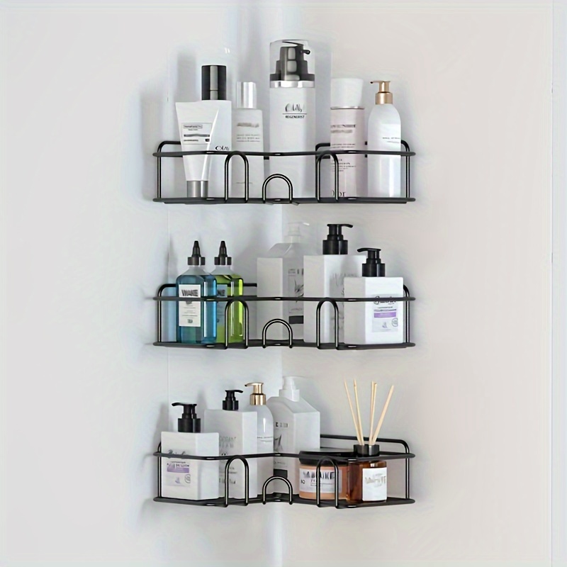 White Stainless Steel Bathroom Corner Shelf, For Home