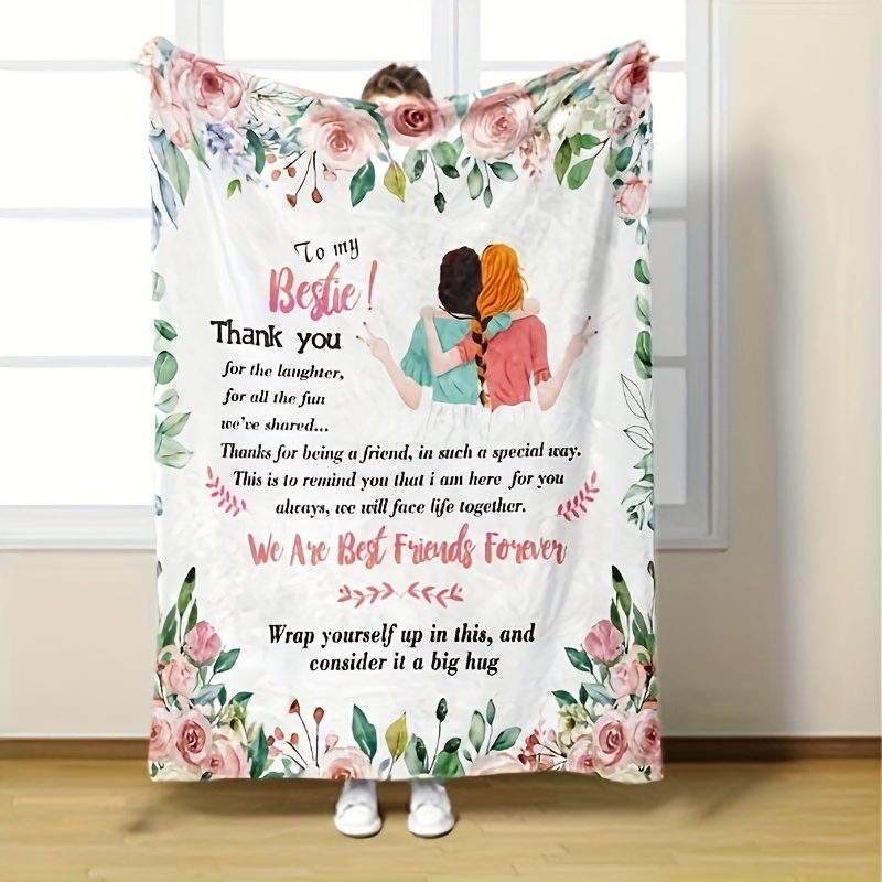 Bestie Blanket Best Friend Birthday Gift Friendship - Temu