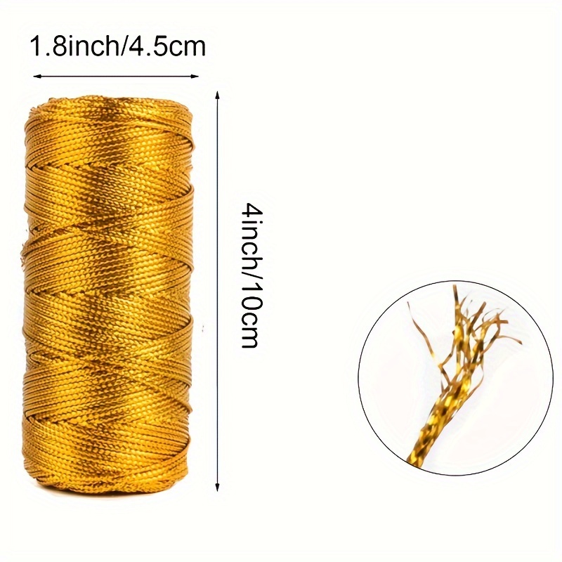 LEREATI Bakers Twine, Gold Twine for Gift Wrapping Thin Inelastic Christmas  Twine, Decorative Metallic Glitter Twine String for Crafts, Packing