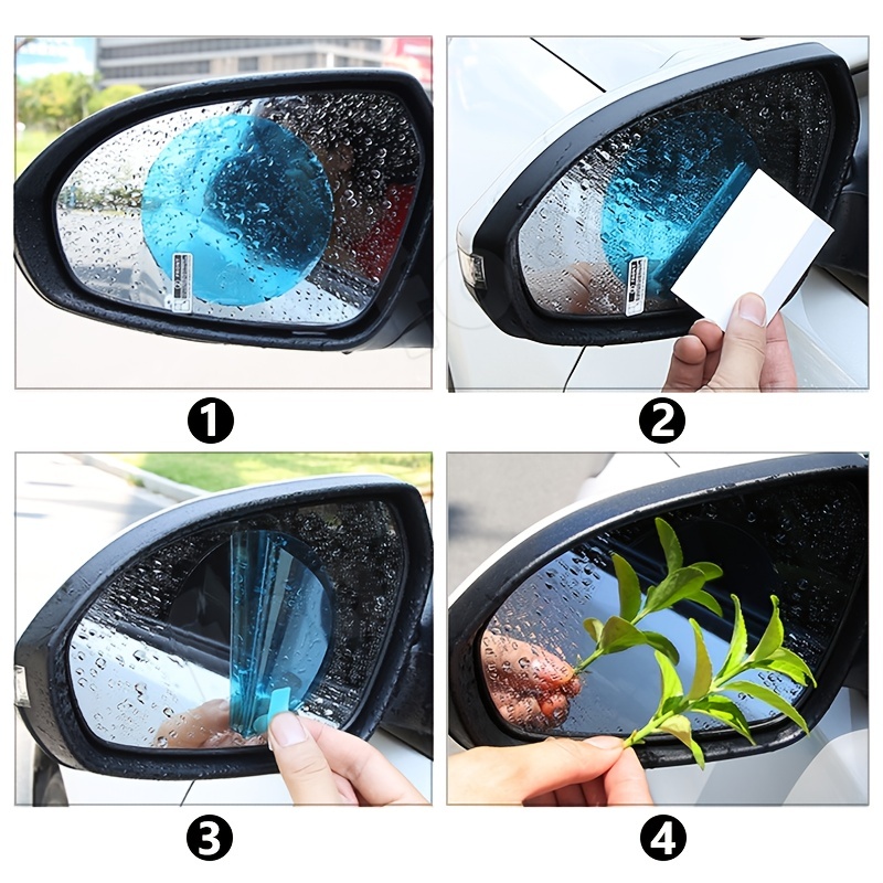 2pcs Car Rearview Mirror Film Anti Rain Waterproof Sticker Rainproof Film