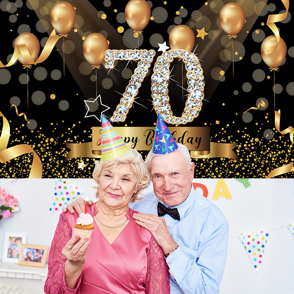 Happy 70th Birthday Backdrop 70th Birthday Party Decorations - Temu