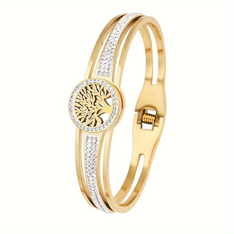 Stainless Steel Life Tree Bracelet Bangle for Men