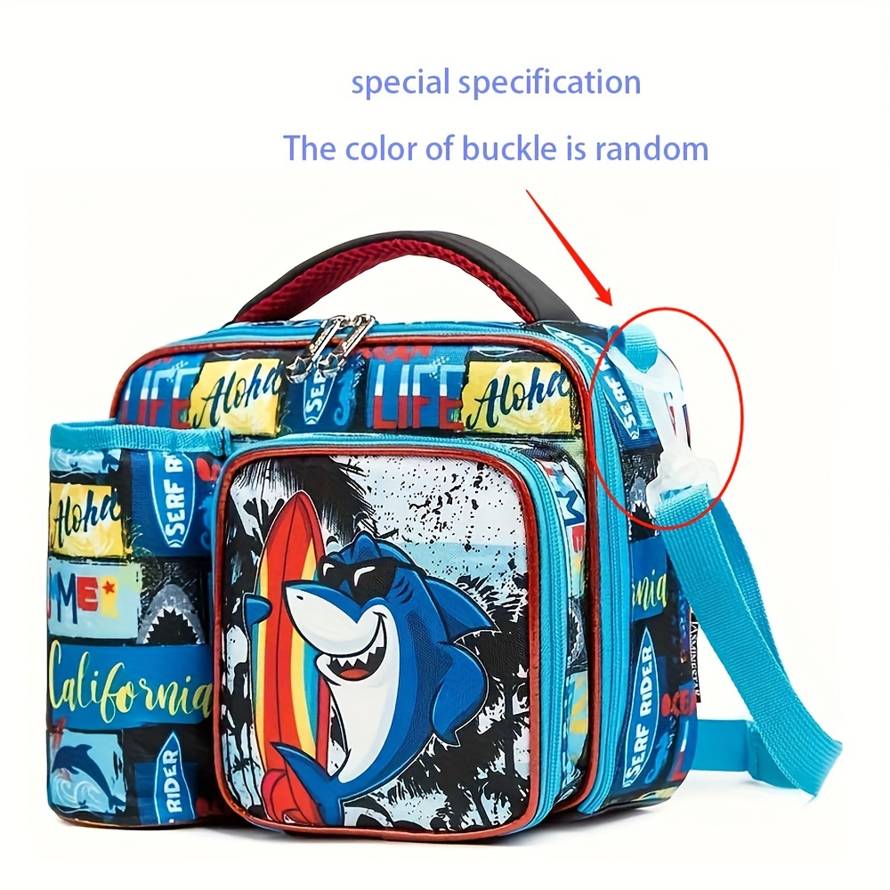 Bolsa de almuerzo aislante maletín bolsa de herramientas almuerzo / trabajo  / escuela / playa / picnic caja bento azul LingWen 8390611493844