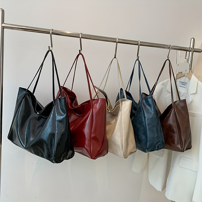 Vintage Large Capacity Hobo Bag, Retro Shoulder Tote Bag, Women's