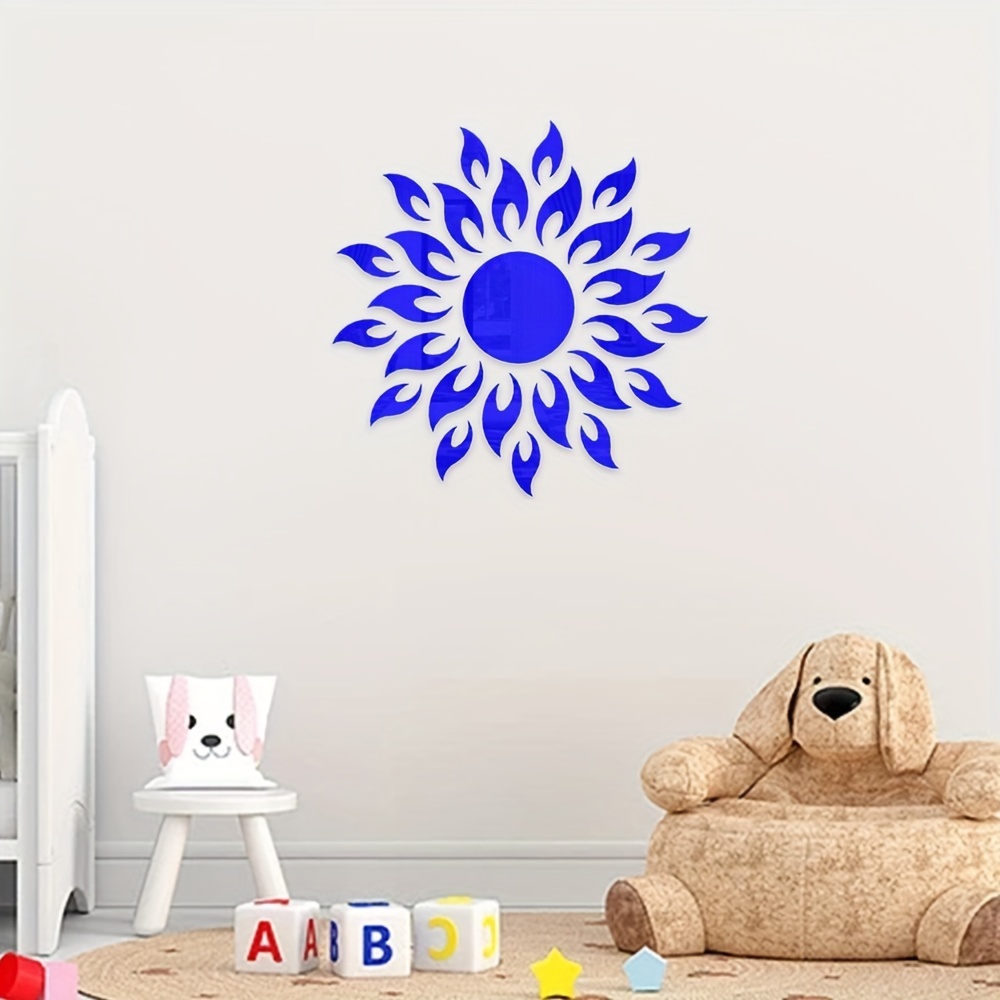 Removable Sunflower Acrylic Mirror Wall Stickers For Bedroom - Temu