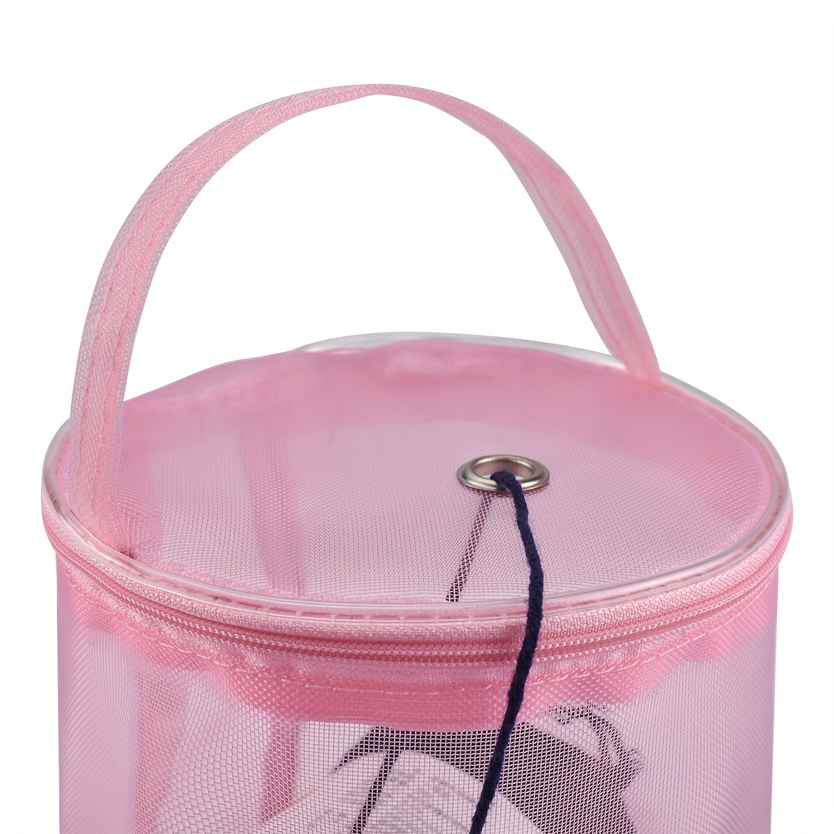 1pc Foldable Yarn Storage Bag, Cylindrical Mesh Storage Bag