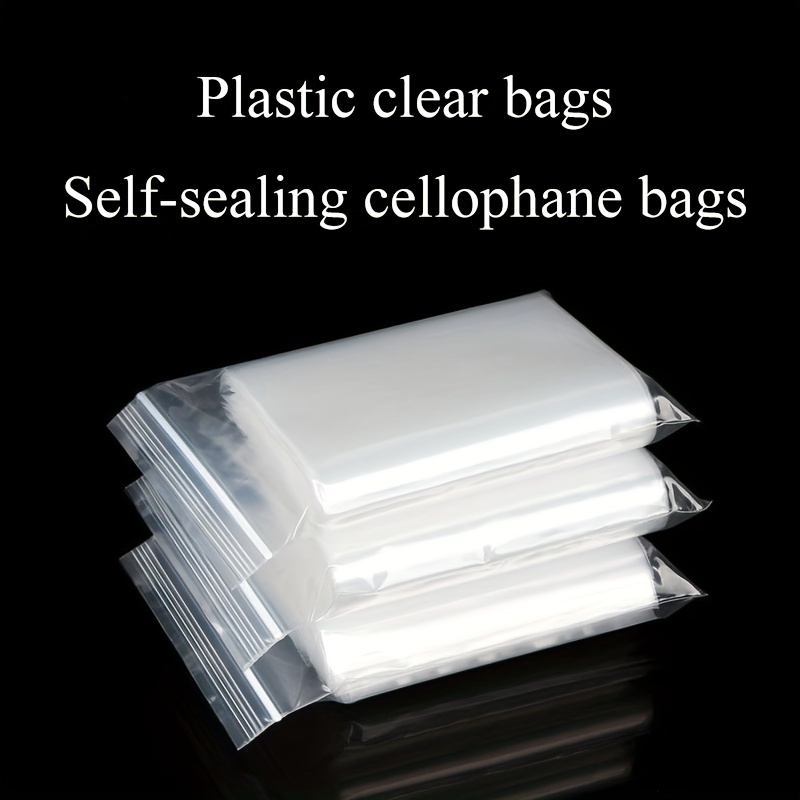 100 CLEAR POLY BAGS Large Plastic Packaging Open Flat Packing T