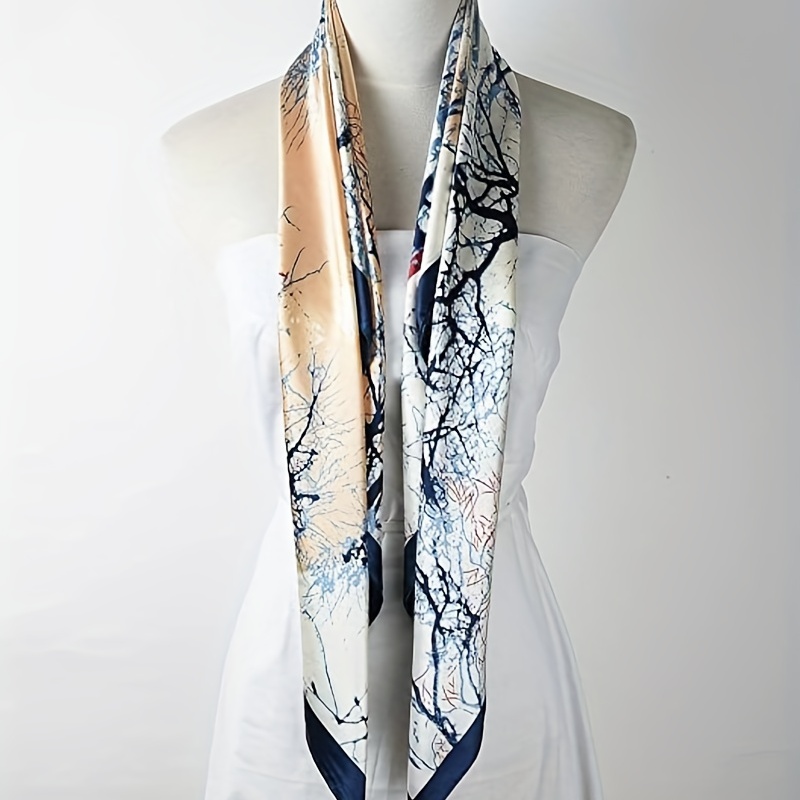 Vintage Tree Print Scarf Tie Dye Bandana Head Wrap