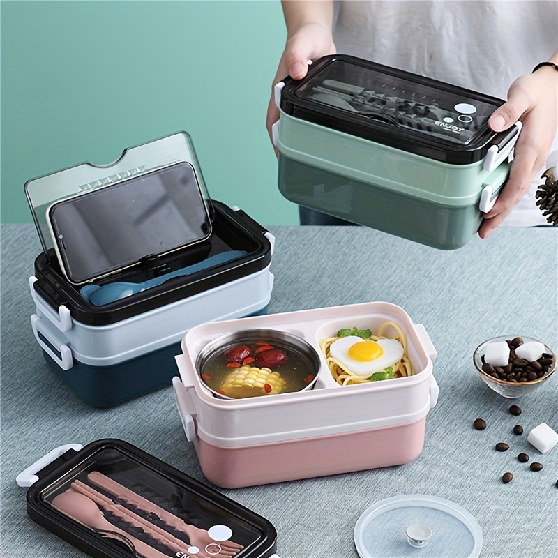 Stainless Steel Lunch Box Large capacity Double layer - Temu