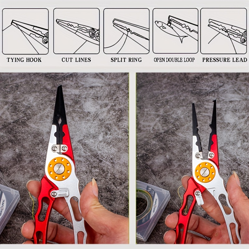 Fishing Line Cutting Pliers Stainless Steel Needle-nose Pliers  Multifunctional Open-loop Hook Removal and Fishing Line Scissors