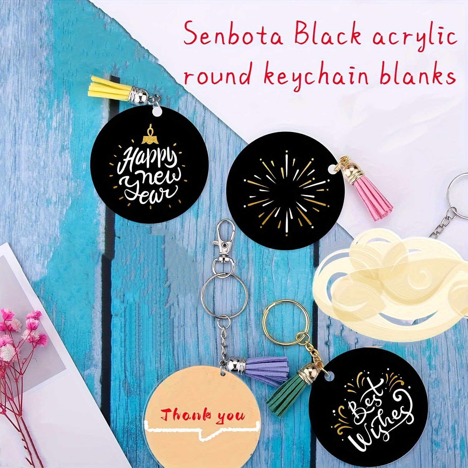 Black Acrylic Rounds round Acrylic Blanks Ornament black - Temu