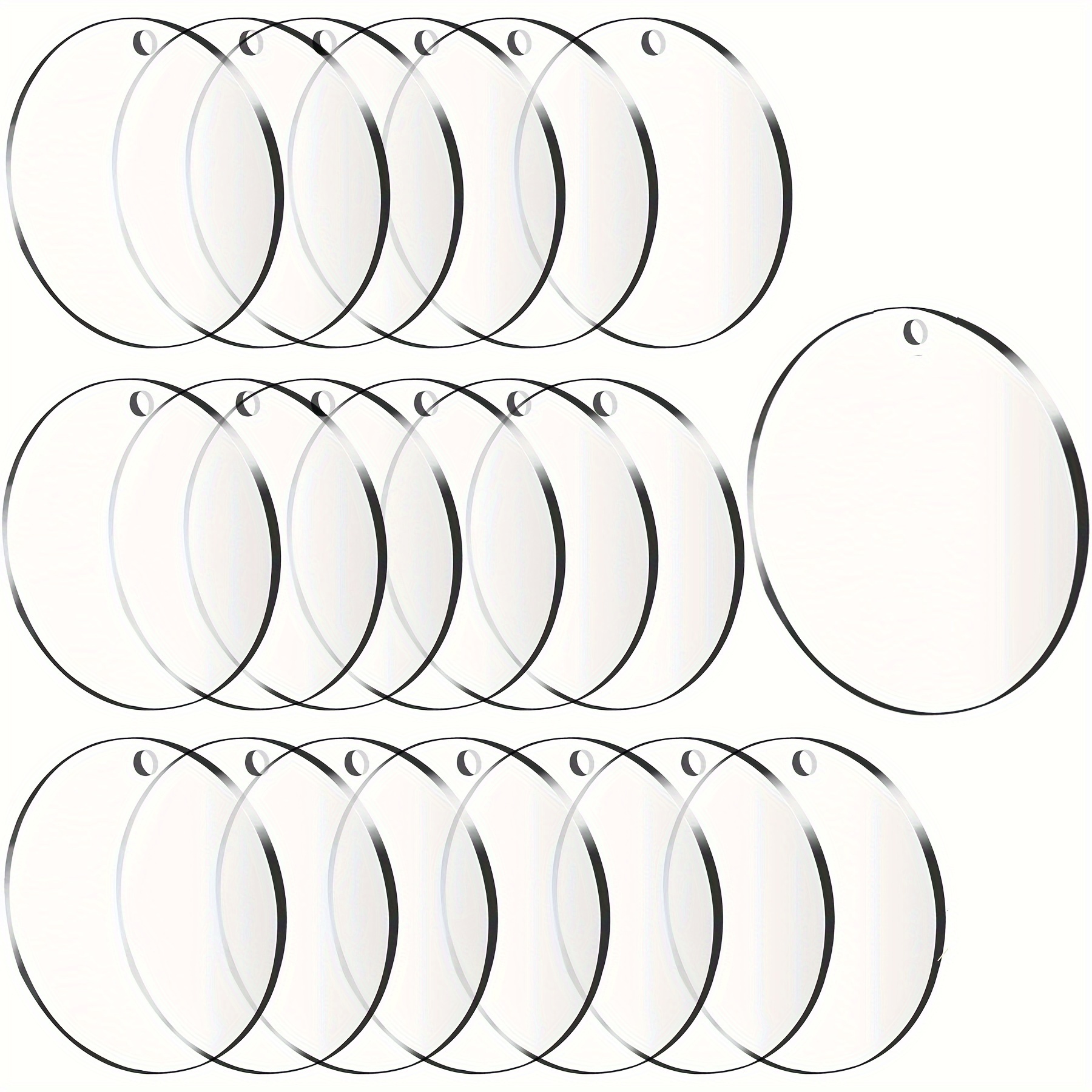 30 Pcs Of 2 Inch Acrylic Round Blanks, Acrylic Round Blanks, Clear