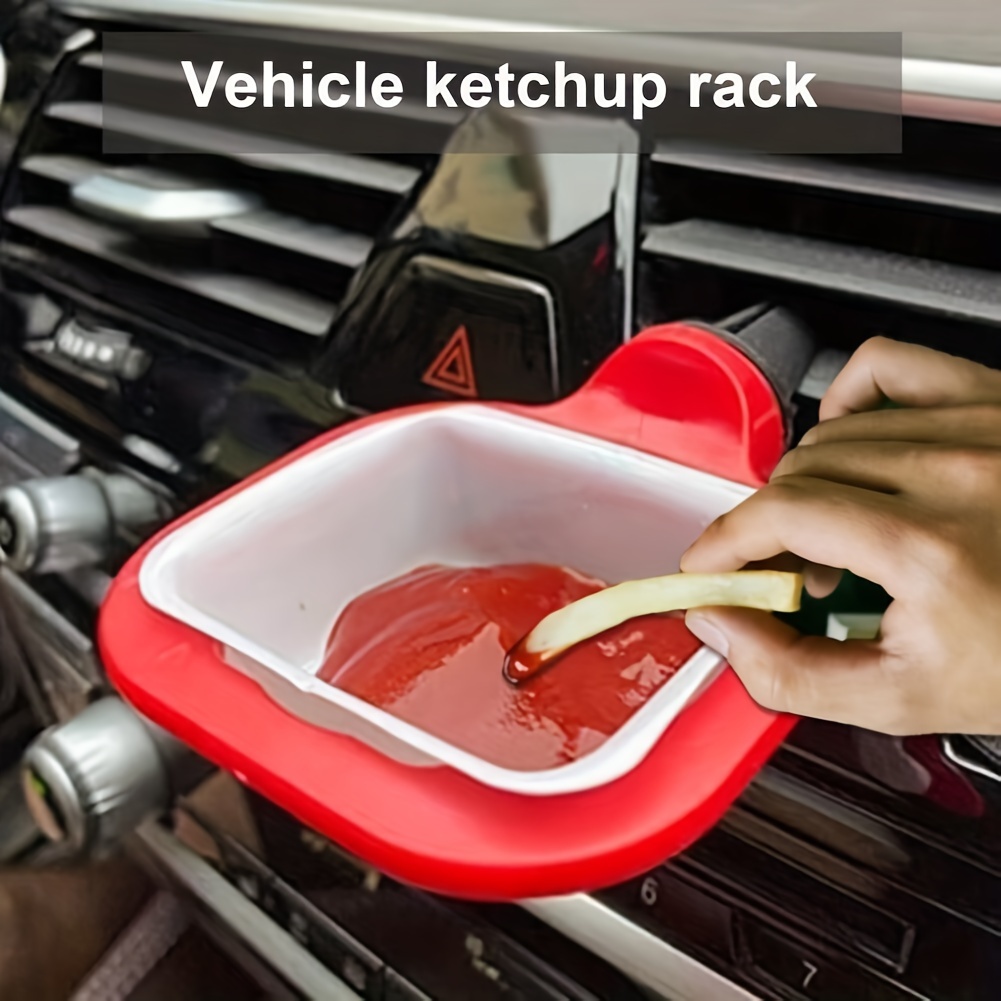 1pc Red Car Air Vent Storage Rack For Ketchup, Salad Dressing, French  Fries, Chicken Nuggets Dipping Sauces