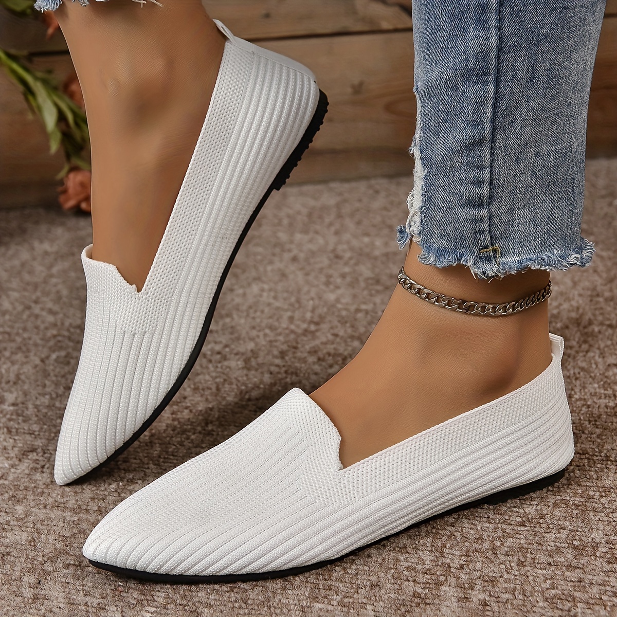 Chaussures plates best sale blanches femme