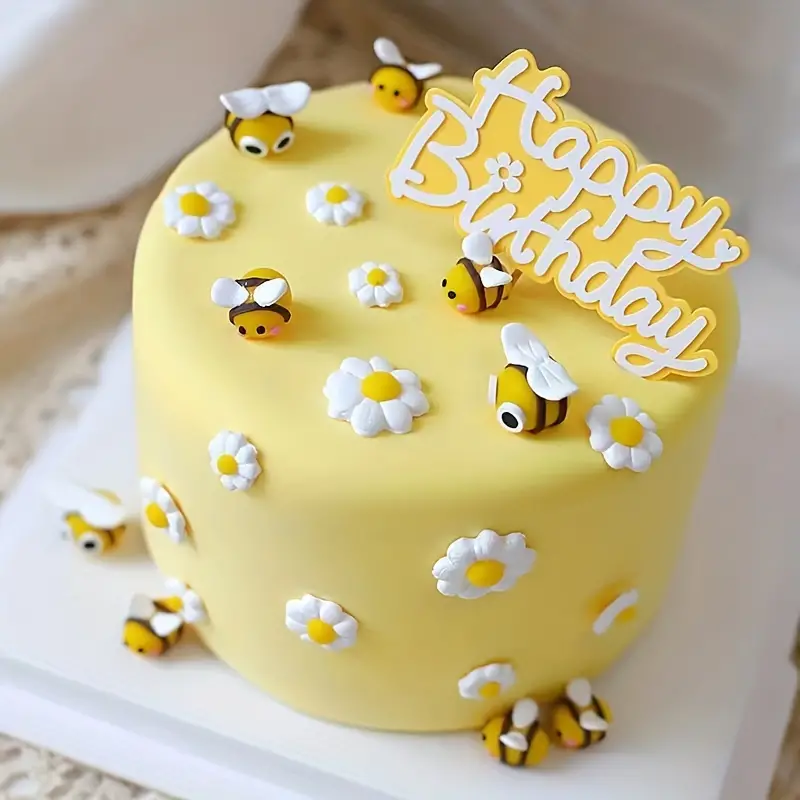Spring Cake Toppers Optional Honey Bee Or Daisy Flower - Temu