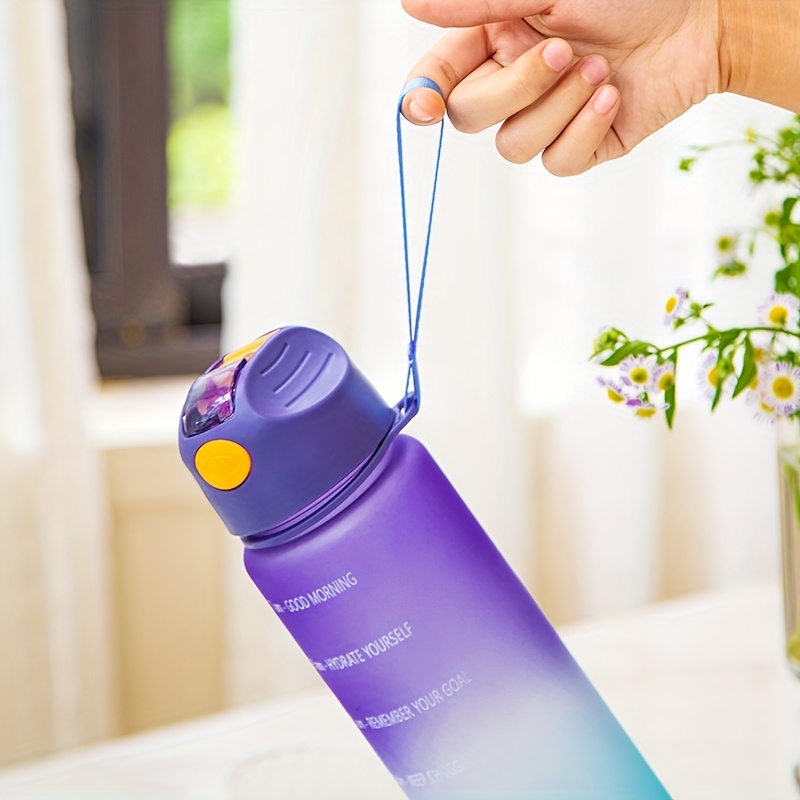 1pc Plastic Water Bottle, Modern Gradient Color Portable Water Bottle For  Home