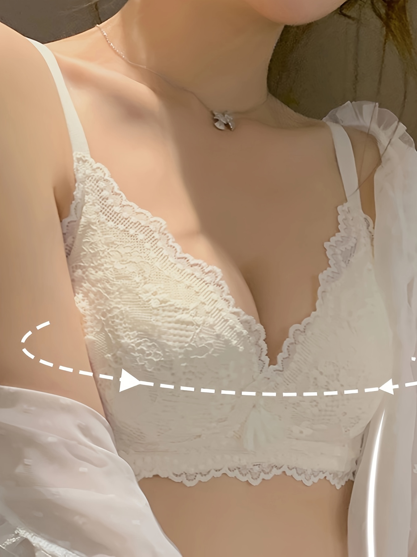 Elegant Floral Lace Bralette Bra Comfy Breathable Wireless - Temu