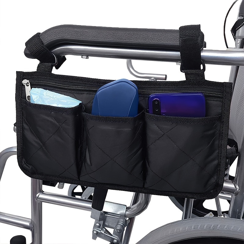 

1pc Walker Wheelchair Car Armrest Side Storage Bag, Hanging Wheelchair Car Storage Hanging Bag