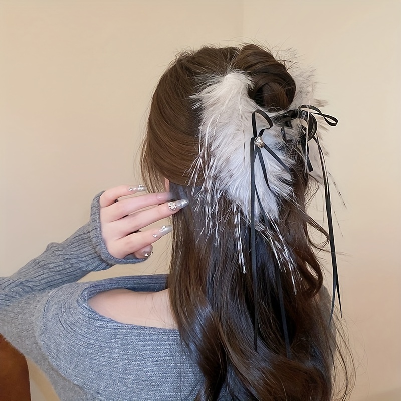 Elegant Bowknot Decor Hair Claw Clip Large Hair Grab Clip Hair Accessories  For Thick Hair - Temu Mexico
