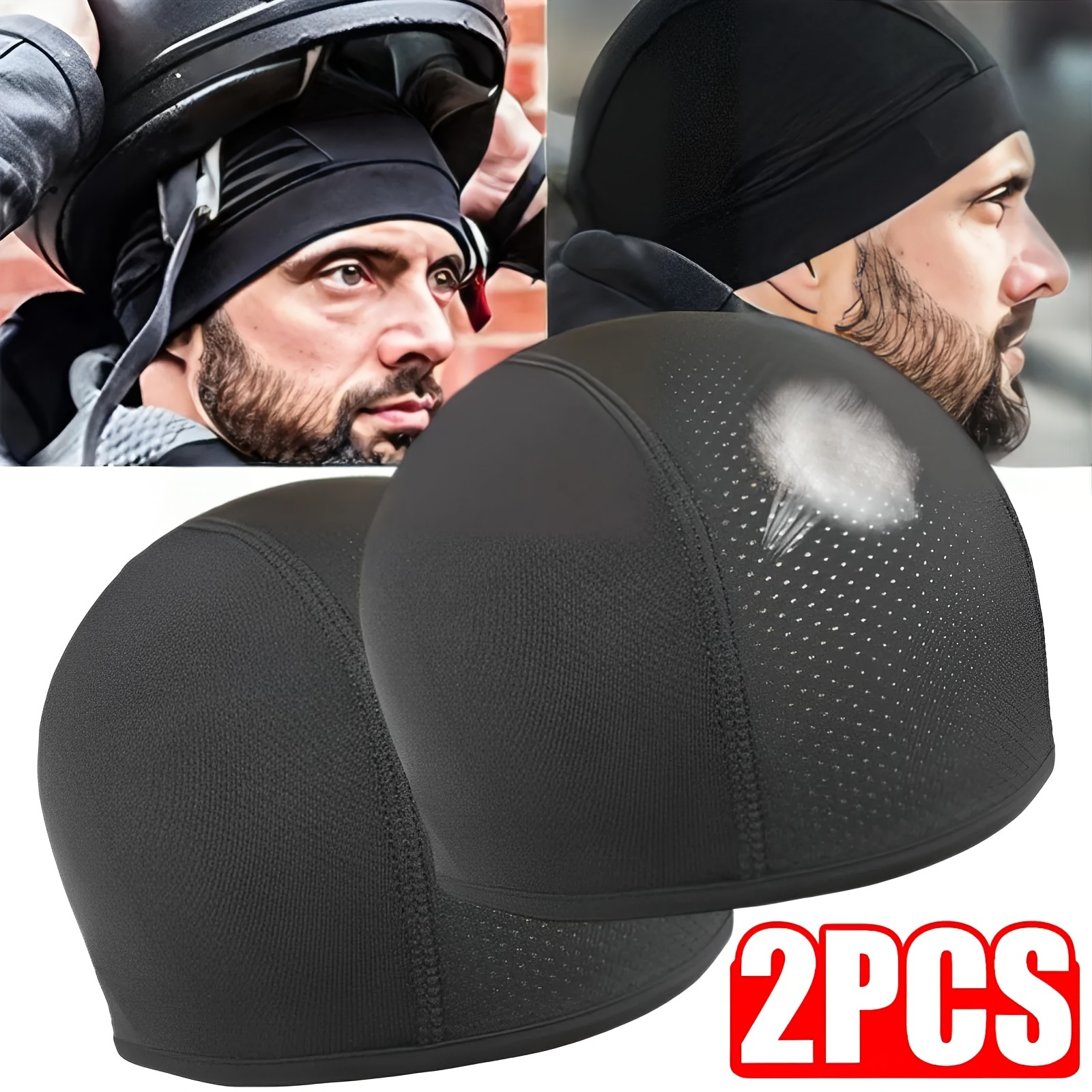 1 2pcsmotorcycle Helmet Inner Balaclavas Breathable Cycling Quick Drying  Wicking Cooling Hat Universal Men Women Sports Dome - Automotive - Temu