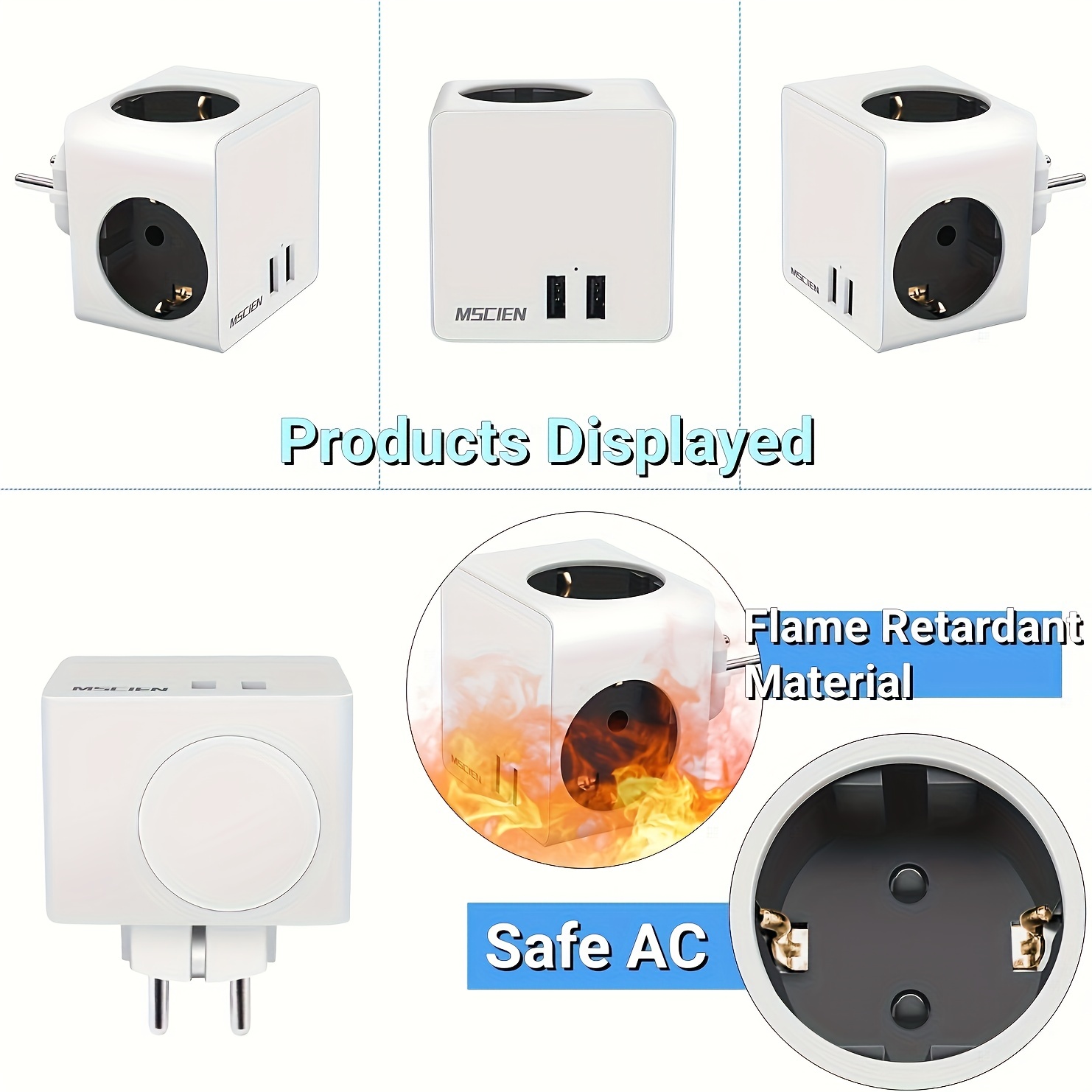 Allocacoc PowerCube with 4 Power Outlets and 2 USB Ports