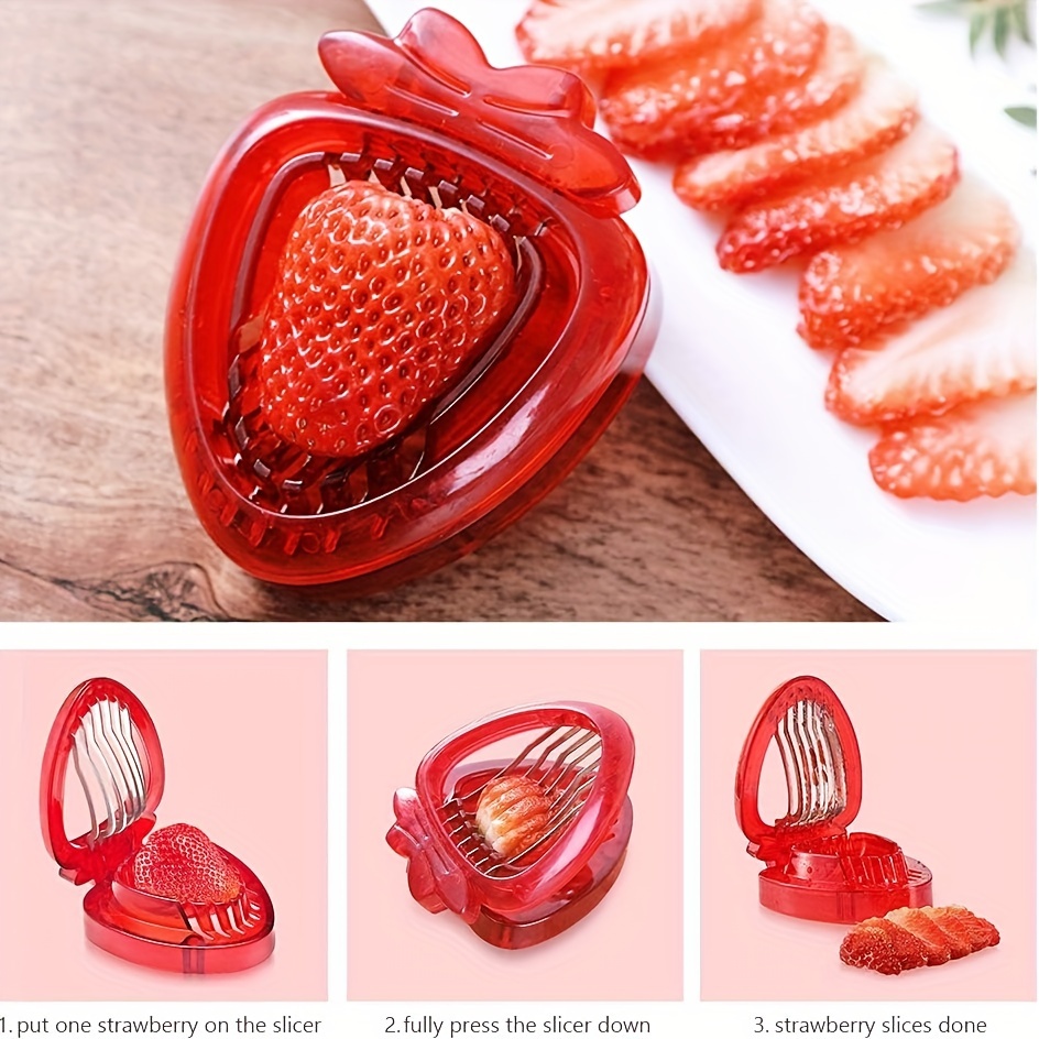 Strawberry Huller Fruit Slicer Set, Berry Stem Leaves Huller Gem Remover  Removal Fruit Peeling Tool Kitchen Gadgets Corer Easy for Remove Strawberry