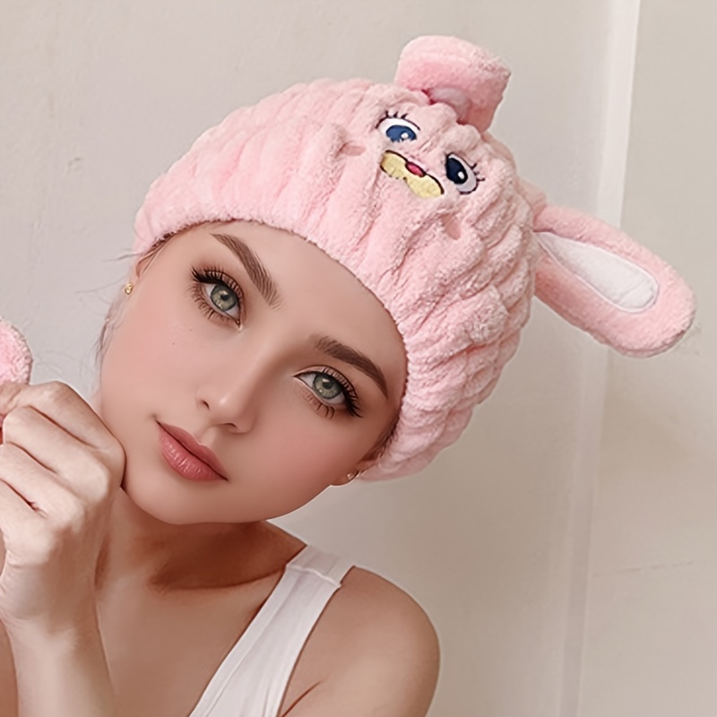 TEMU New Cute Hair Towel Wrap For Women, Super Absorbent And Quick-drying Hair Turban