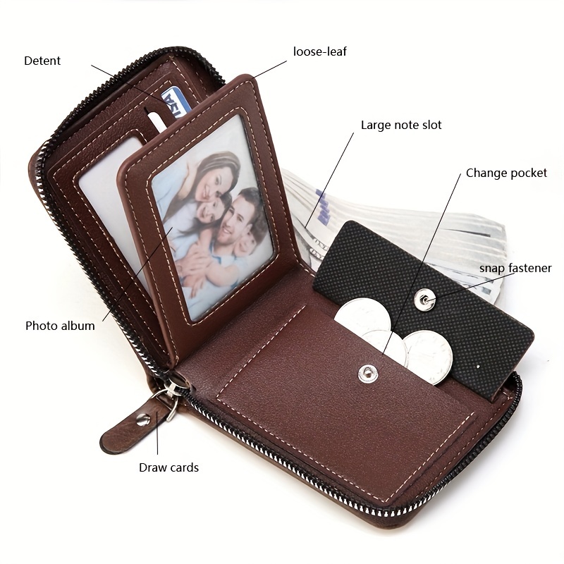 Leather tan coin purse 4 zippered pockets change purse leather coin bag  leather coin pouch leather coin holder