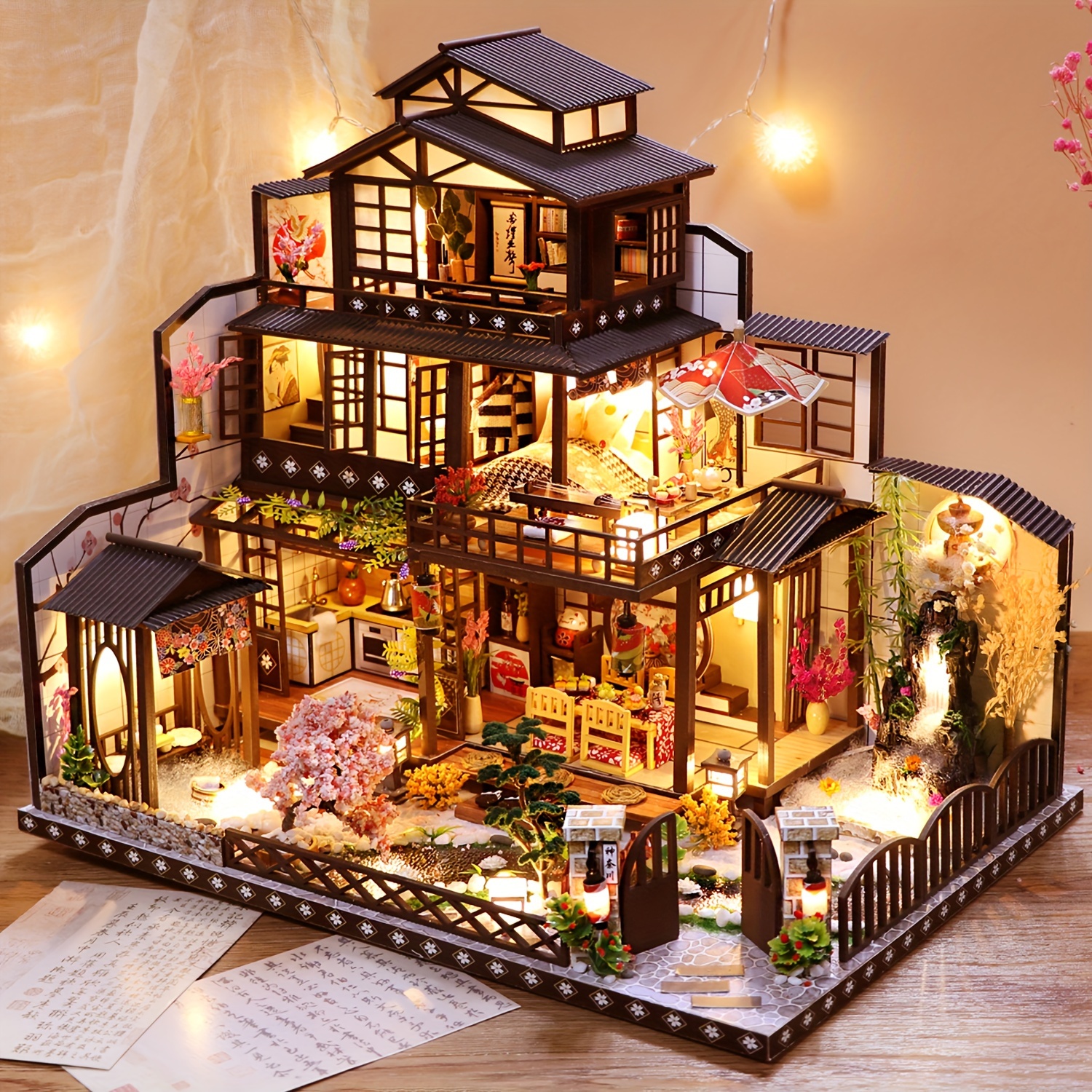 Kit de maison miniature avec meubles Kit de fabrication de petite maison  avec lumière led Cadeaux créatifs pour adolescents adultes décoration  intérieure