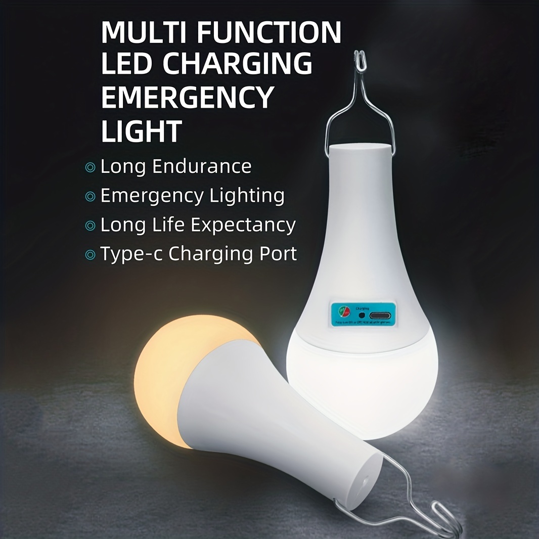 1pc Ampoule Led D'urgence Rechargeable Chargement Usb Lampe - Temu France