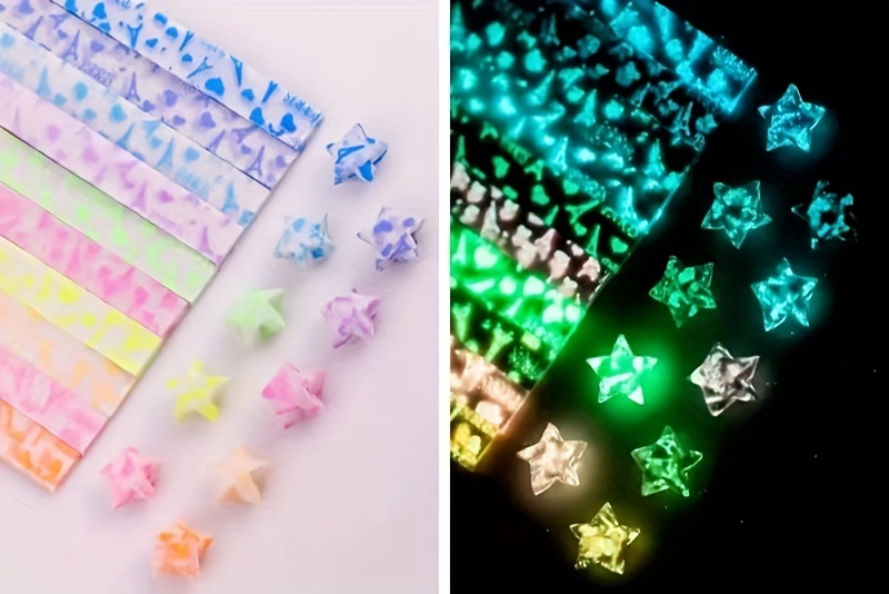 540sheets Glow In The Dark Origami Star Paper Strips, Lucky Star Paper,  Star Folding Paper Strips, Origami Paper Strips For DIY Arts Crafts  Decoration