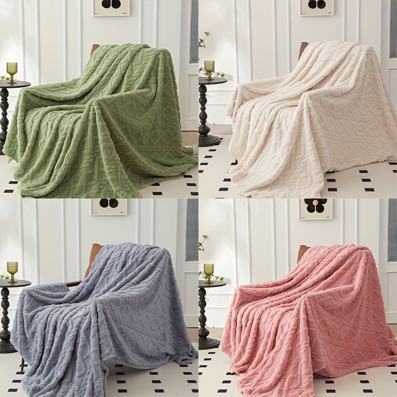 

1pc Lamb Fleece Blanket, Comfortable 3d Fashionable Design Plush Thick Blanket, Soft Warm Plush Air Conditioning Blanket Flannel Throw Blanket, Multifunctional Blanket For Bed Couch Travel